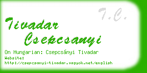 tivadar csepcsanyi business card